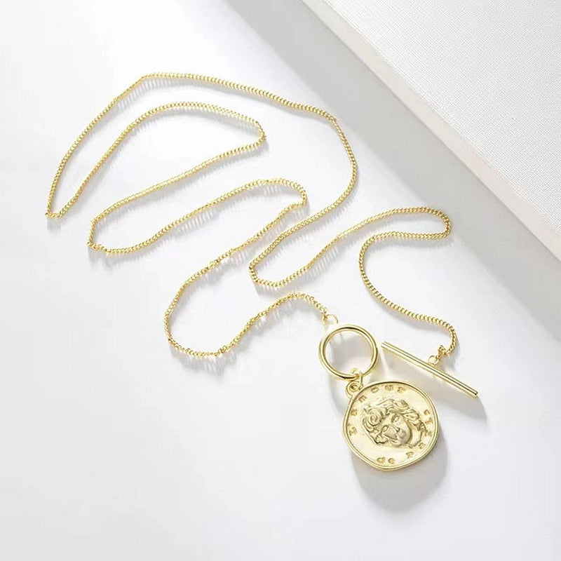 Long Sweater Chain OT Buckle Necklace