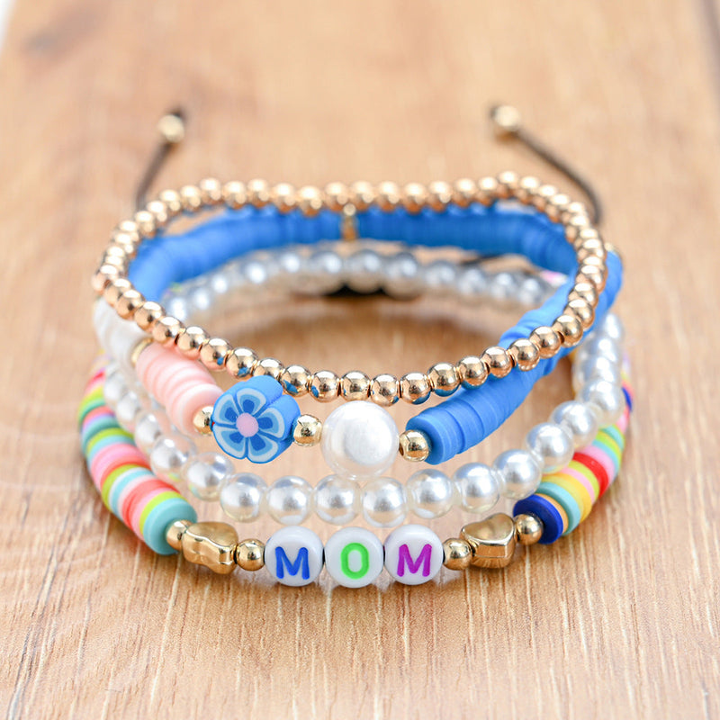Bohemian Beaded Stretch Bracelets Colors Clay Beads