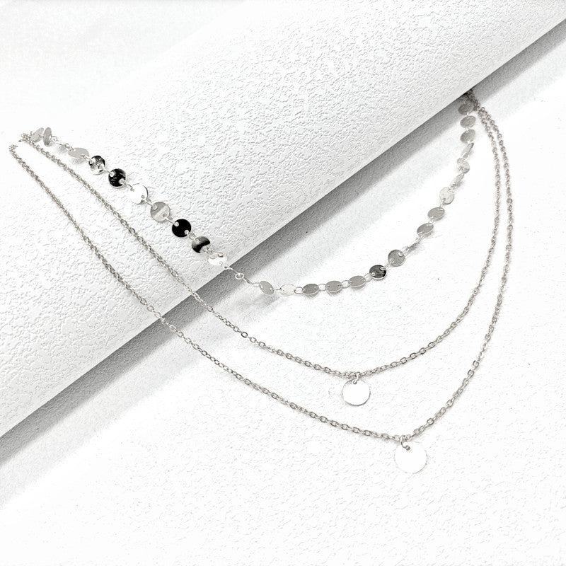 Coin Pendant Bamboo Chain Necklace