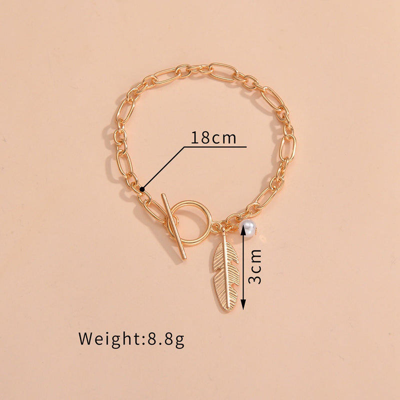 Leaf Charm Chain Bracelet