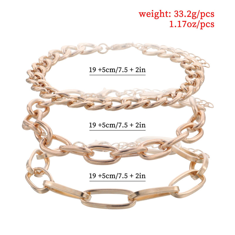 Figaro Chain Bracelet Set