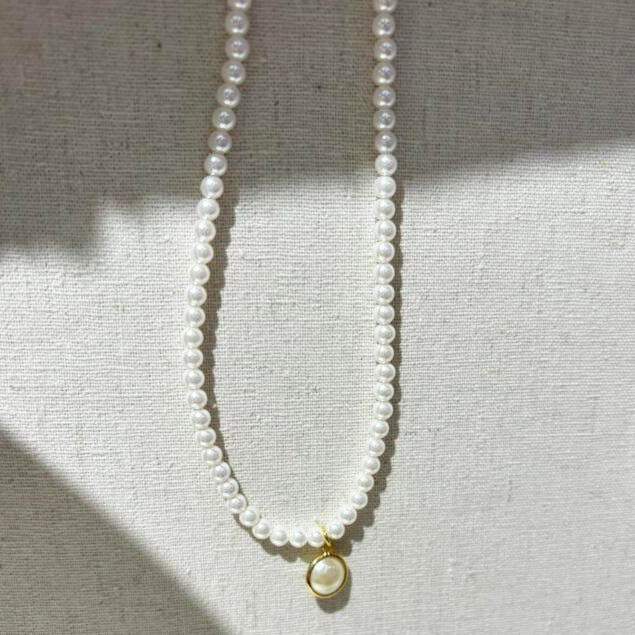 Vintage Pearl Beaded Neck Chain Girls