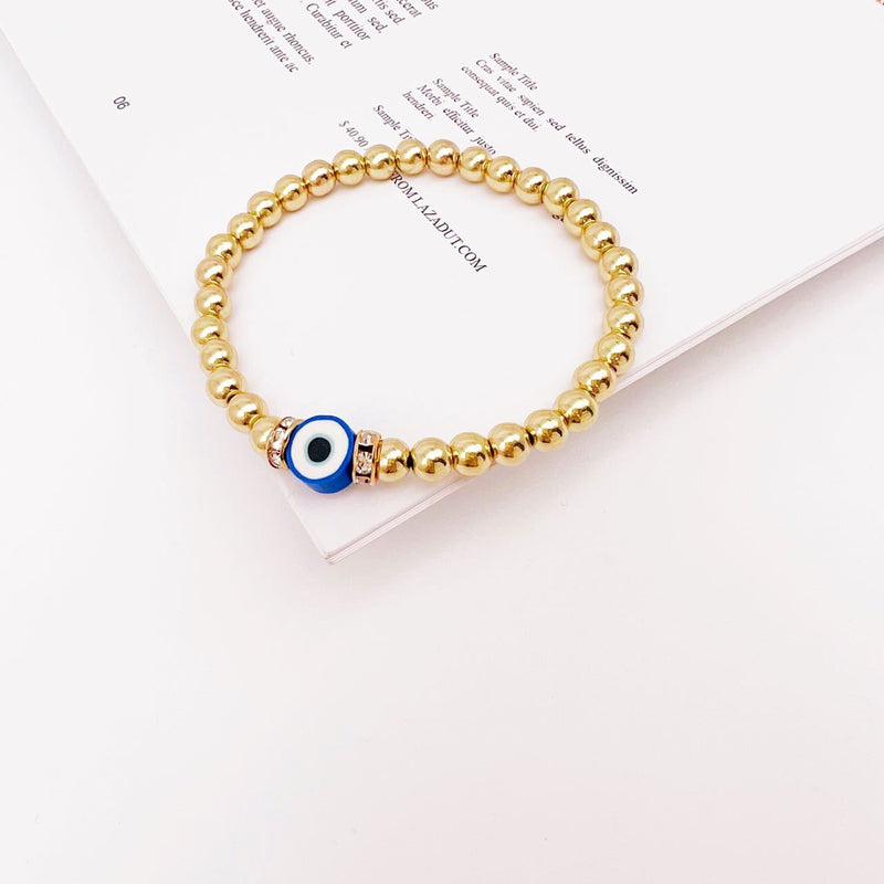 Turkish Charm Big Evil Eye Beaded Bracelet