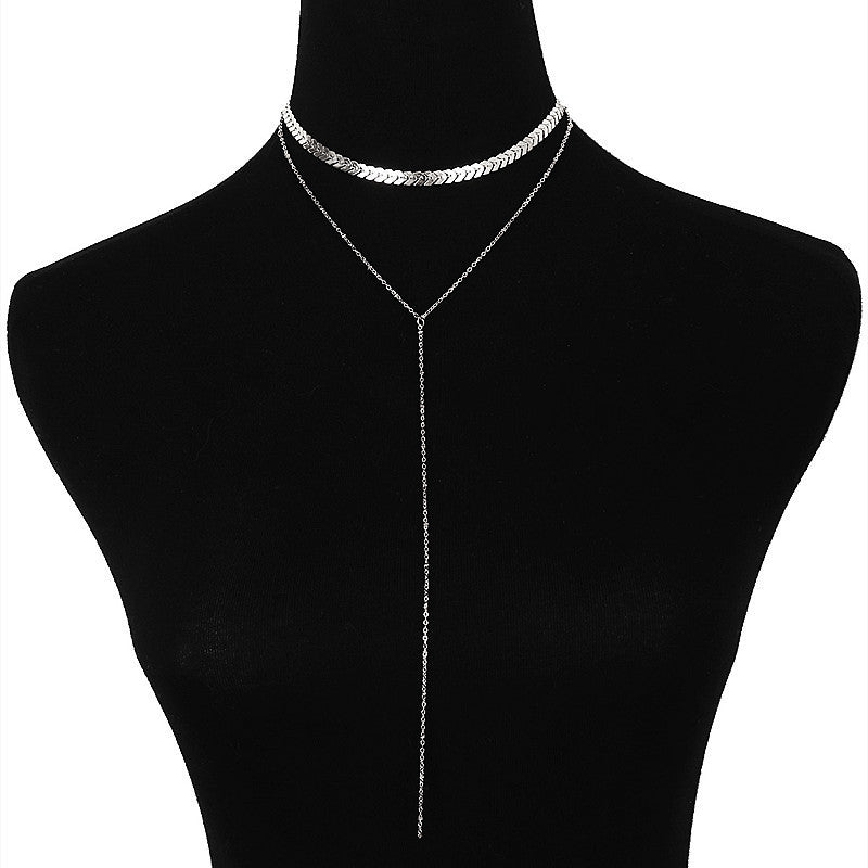 Sexy Multi-layer Sequined Necklace Tassel Chain