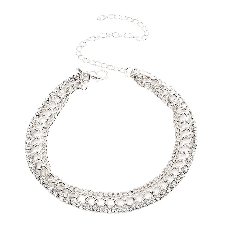 Multi Layer Summer Rhinestone Chain Foot Jewelry