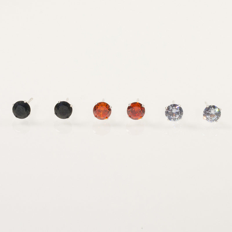 Zircon stud earrings set