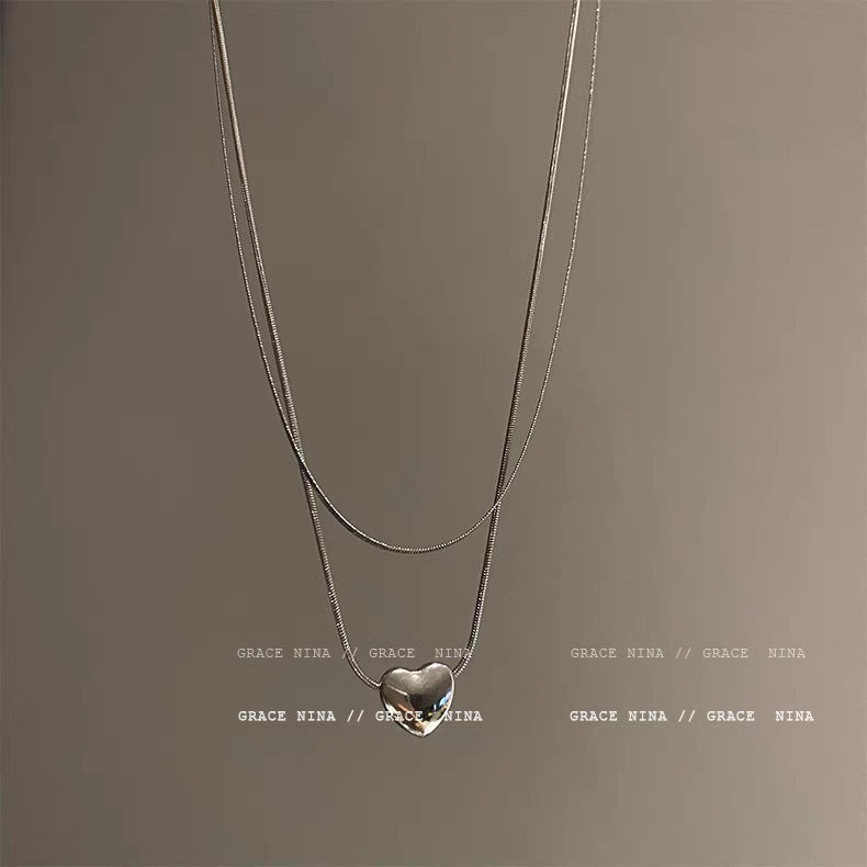 Double Layered Snake Bone Chain Necklace for Women