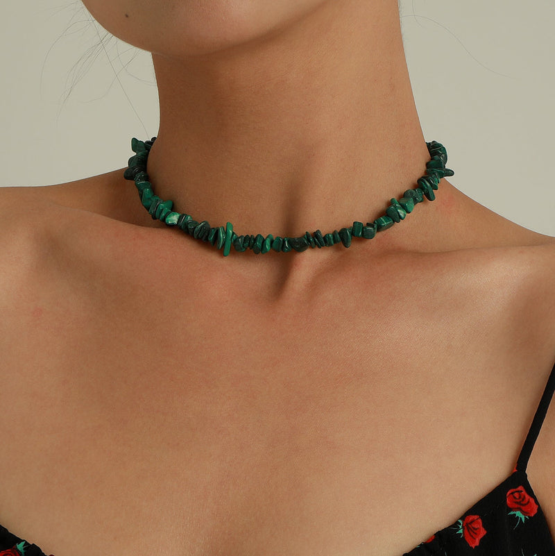 Irregular Natural Crushed Stone Necklace for Women
