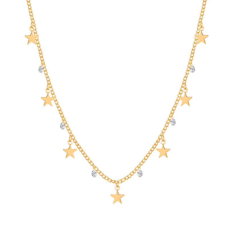 Multi Star Stone Charms Jewelry Necklace