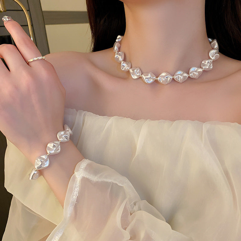 Exaggerate Baroque Pearl Necklace Irregular Pearl
