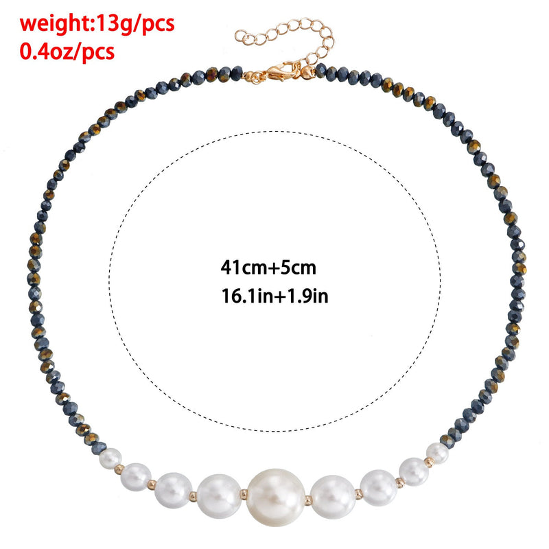 Pearl Baroque Glass Bead Chain Necklace