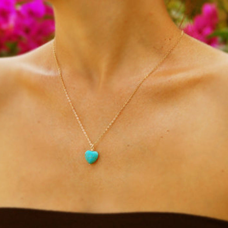 Natural Turquoise Pendant Necklace