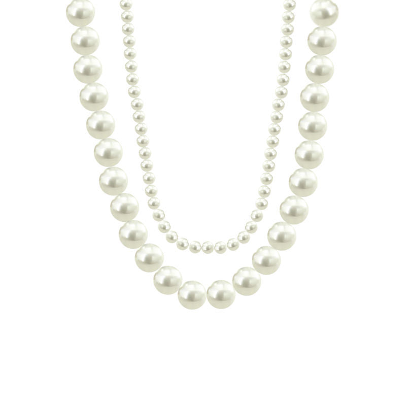 Multi Layer Chain Pearl Wedding Bridal Necklace