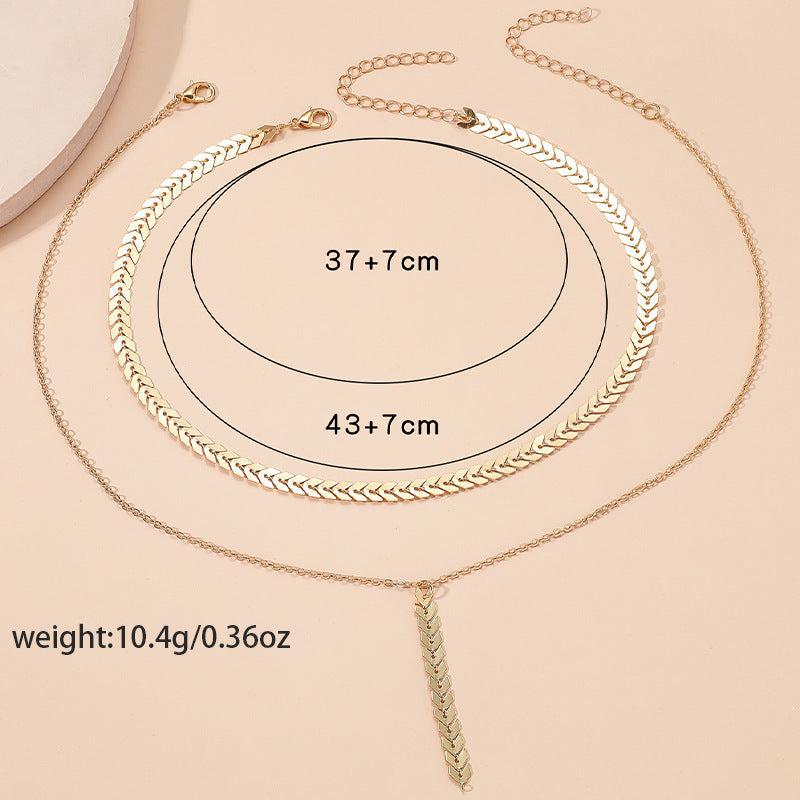 Wheat Chain Choker Layer Necklace