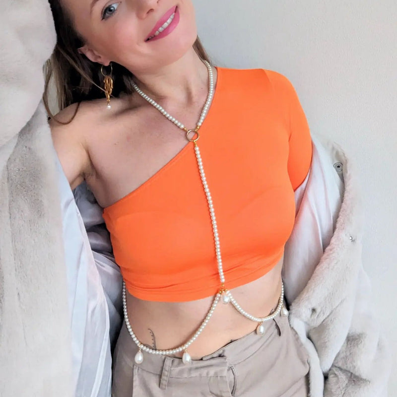 Sexy Bikini Pearl Breast Chain for Girls