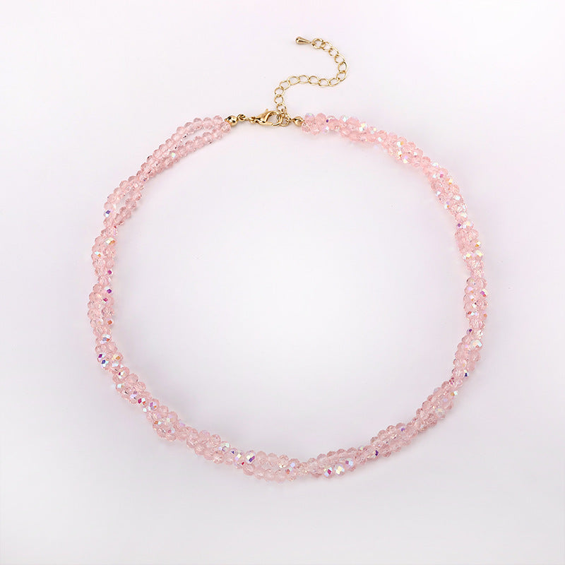 Faceted Crystal Beads Twisted necklace