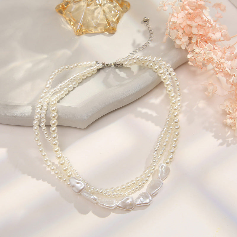 Multi-Layer Baroque Pearl Choker Necklace for Women