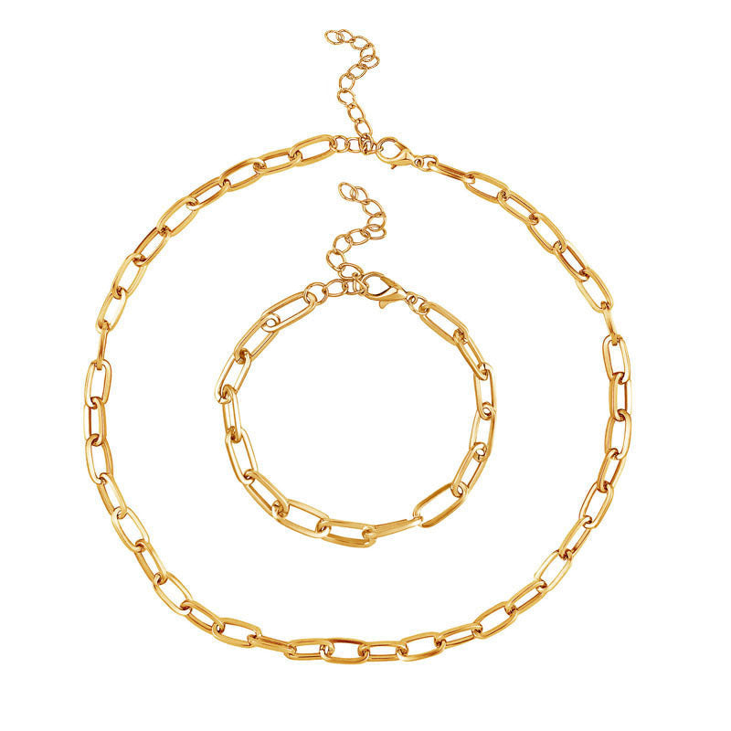 Dainty Paper clip Link Chain Necklace Bracelet