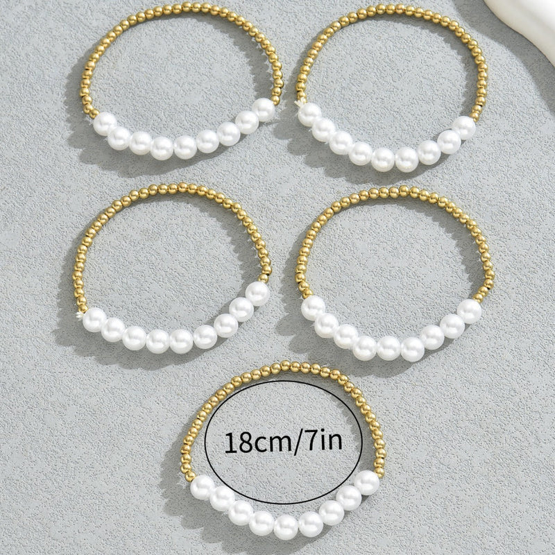 Pearl Stretch beaded Bracelet Set