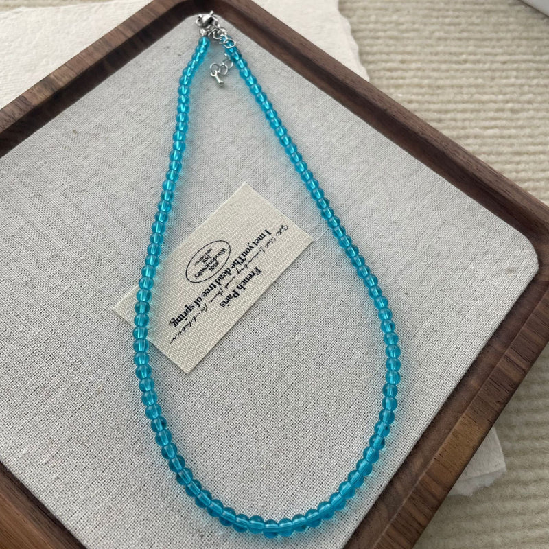 Blue Glass Bead Necklaces