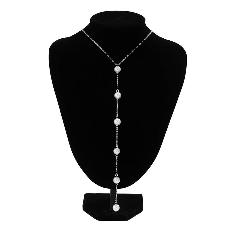 Long Link Tassels Imitated Pearl Necklace