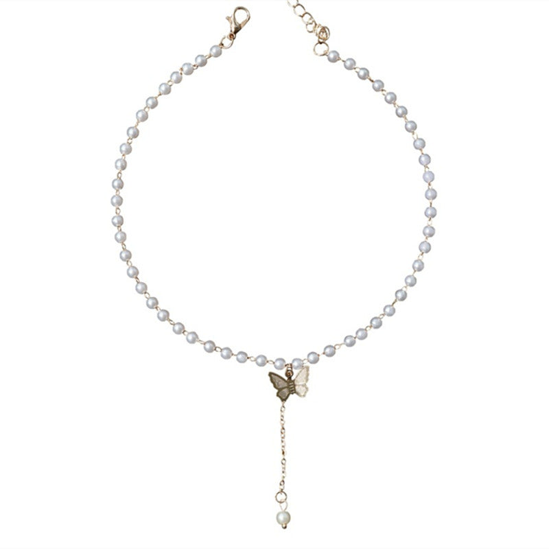 Pearl Butterfly Necklace for Women