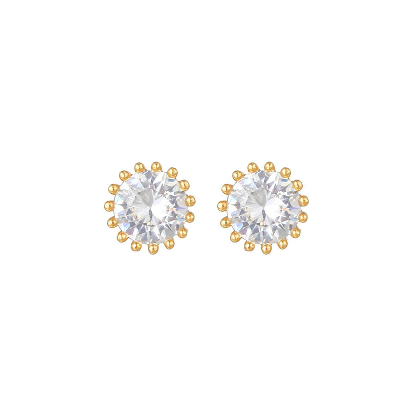 16 Pairs Pink Heart Stud Hoop Huggies Drop Earrings Set, 18K Gold Plated Stacking CZ & Pearl Designs, Planet Snowflake Moon Star | Cubic Zirconia