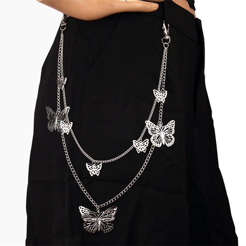 Hip Hop Butterfly Double Waist Chain
