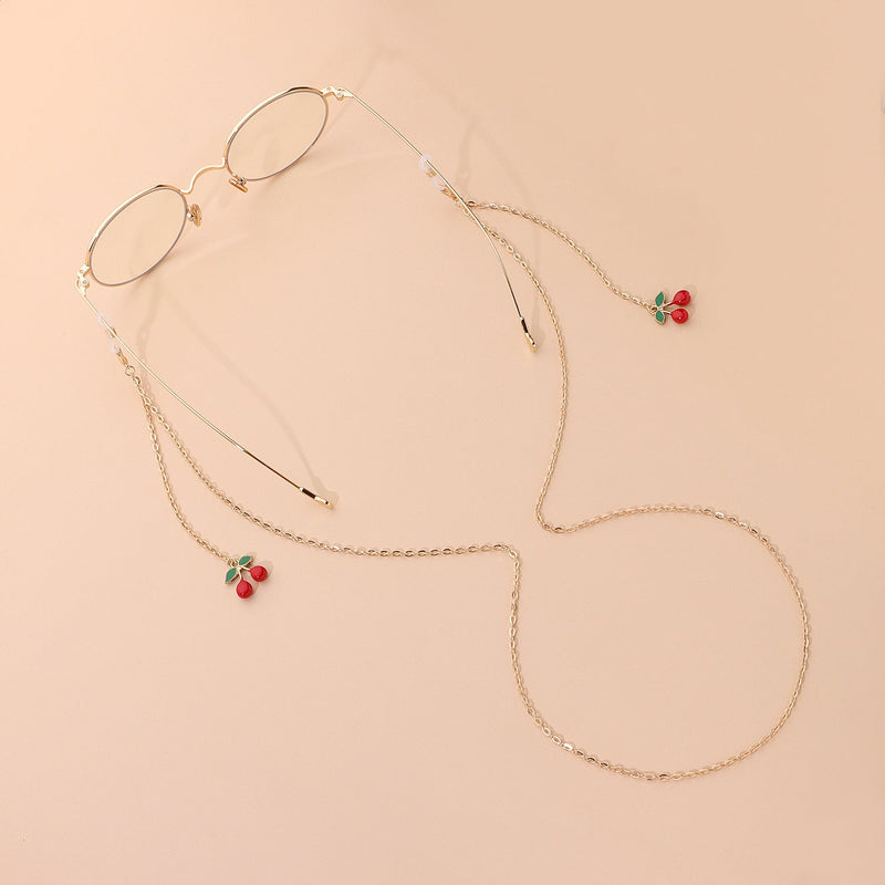 Sweet Cherry Fruit Pendant Glasses Chain
