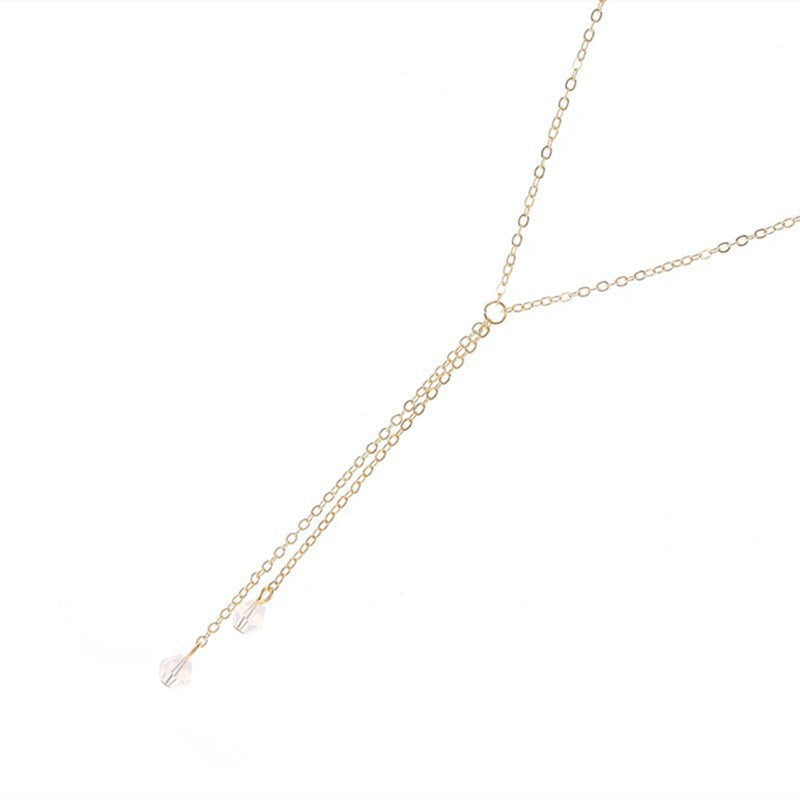 Glass Bead Tassel Necklace