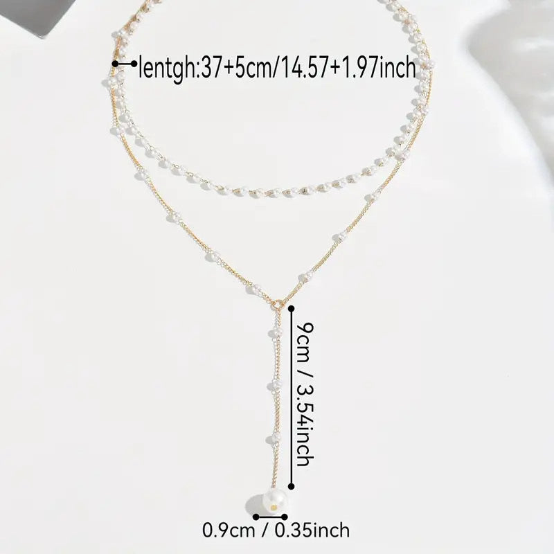 Pearl Pendant Multi-layer Necklace