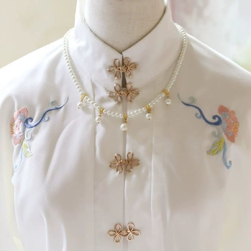 Elegant Round Pearl Drop Pendant Necklace