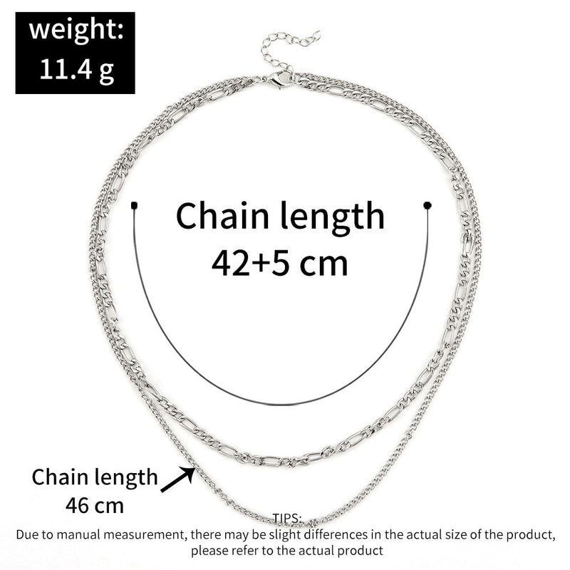 Double Layer Paper Clip Chain Necklace
