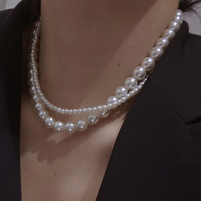 Multi-Strand Bridal Choker White Pearl Necklace