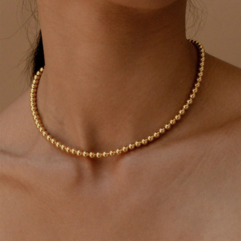 Chain Round Beads Beaded Necklace