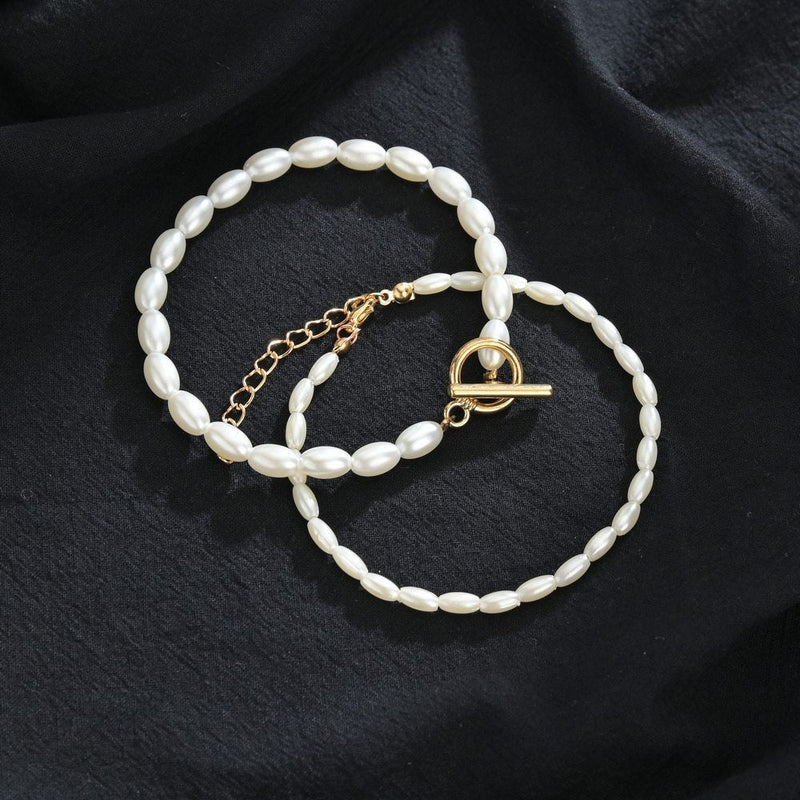 Double Pearl Layer Anklet Jewelry
