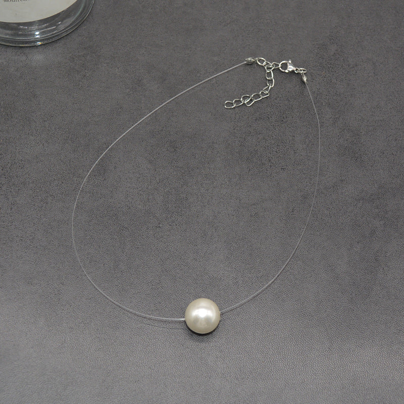 Summer Pearl Pendant Wire Chain Necklace