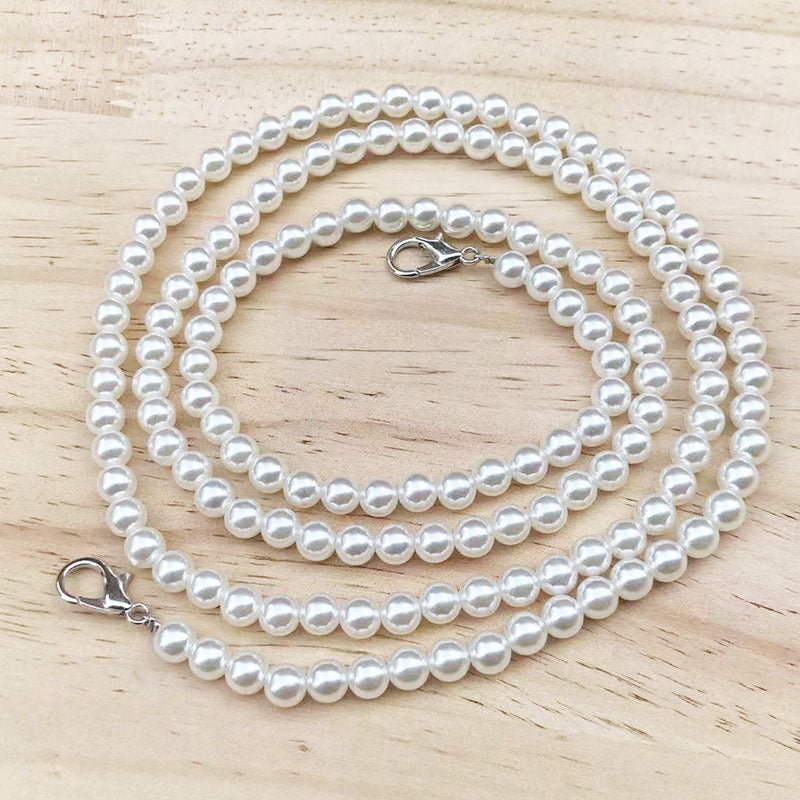Lady Hand Bag Chain Bags White Pearl Chain