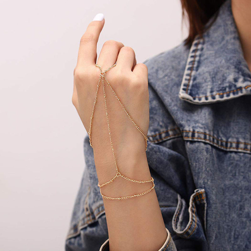 Finger Connected Hand Chain Bracelet