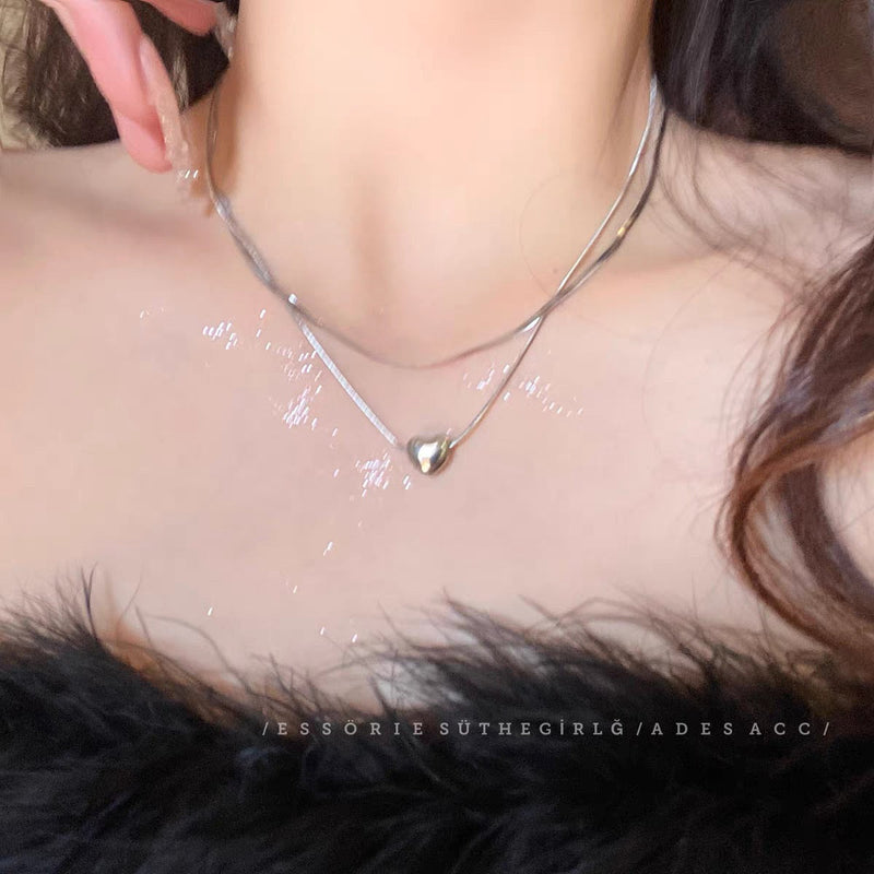 Double Layered Snake Bone Chain Necklace for Women