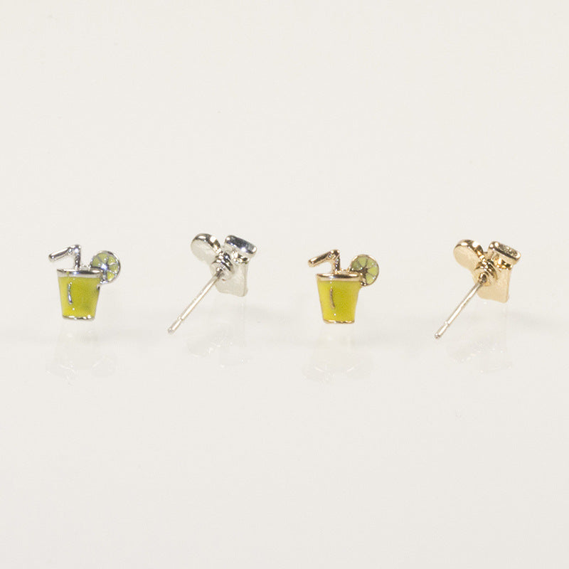 Cocktail flower stud earrings set