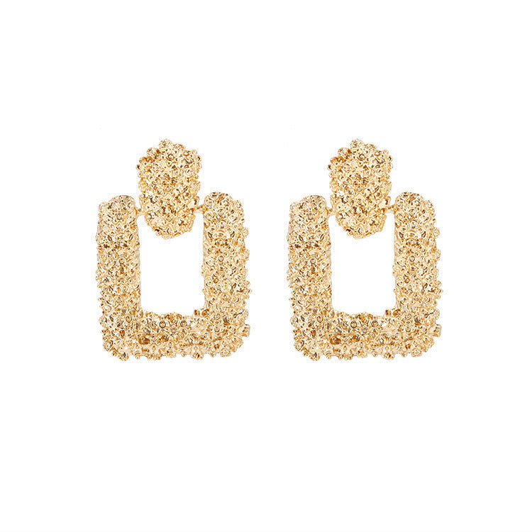 Hollow Large Square Stud Statement Earrings