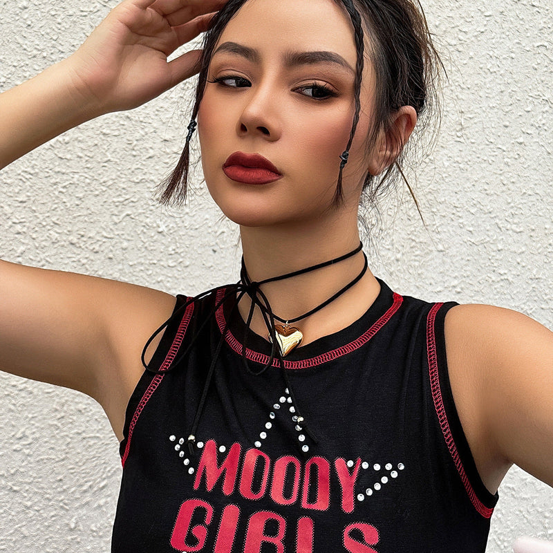 Heart Pendant Black Leather Wax Necklace