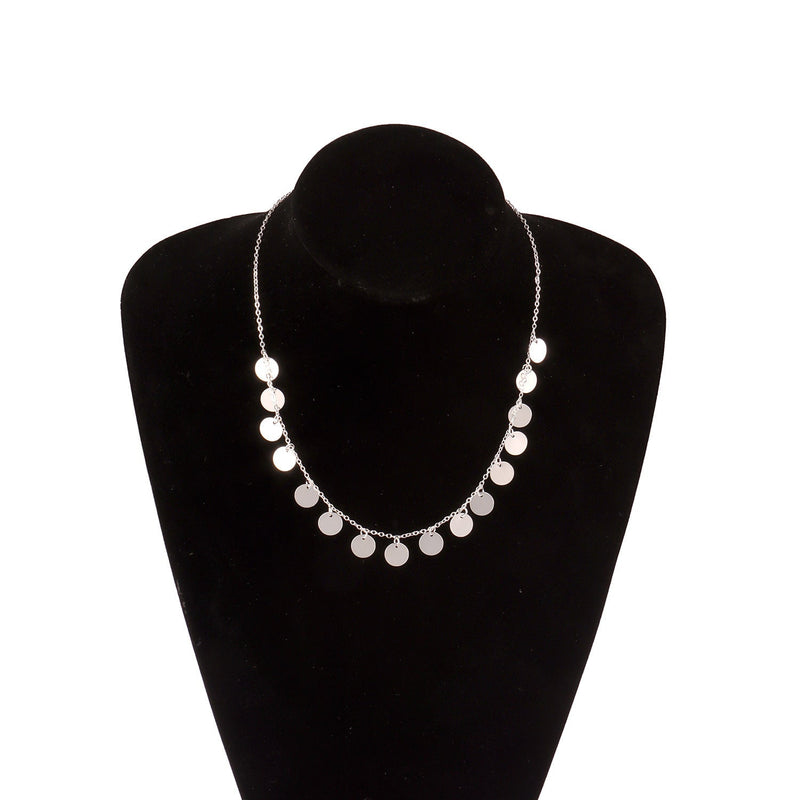 Round Disc Pendant Necklaces for Women