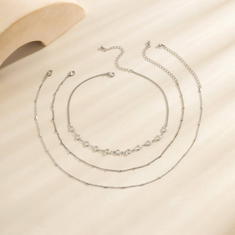 Crystal Layer Paperclip Chain Necklaces