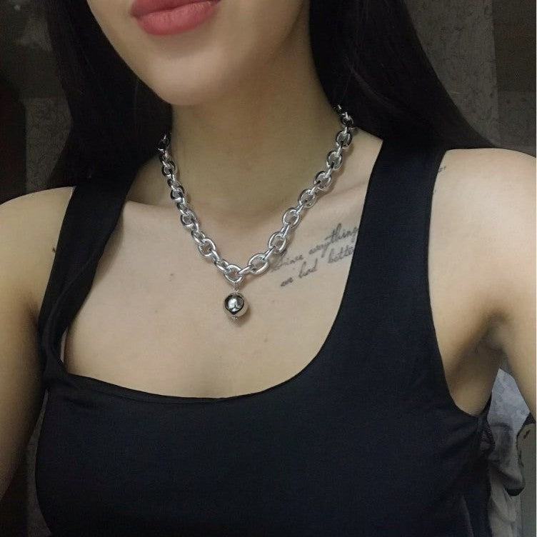 Round Ball Choker Necklace Women Statement Party Jewelry