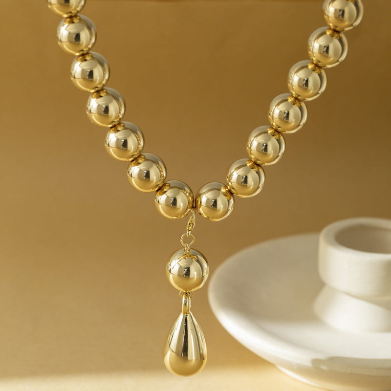 Punk Metallic Beaded Chunky Necklace