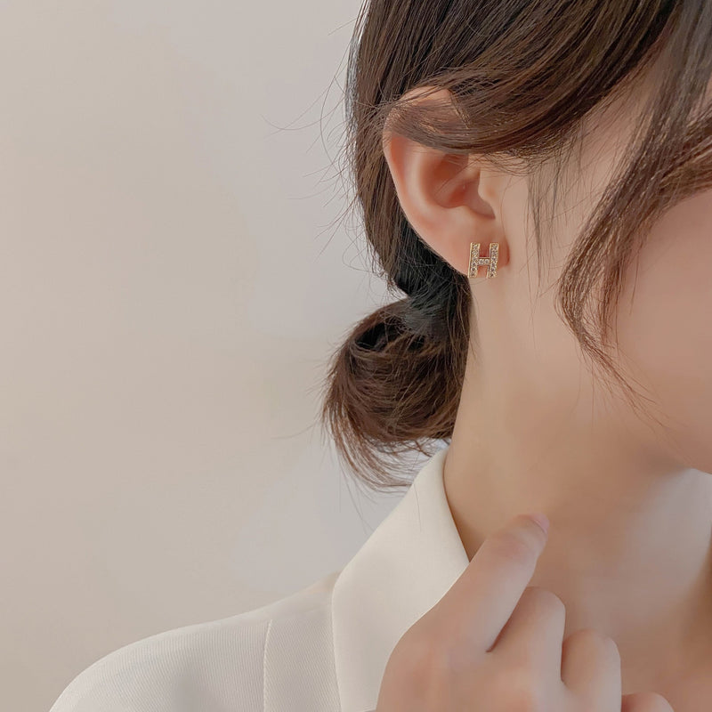 Rhinestone initial Earrings