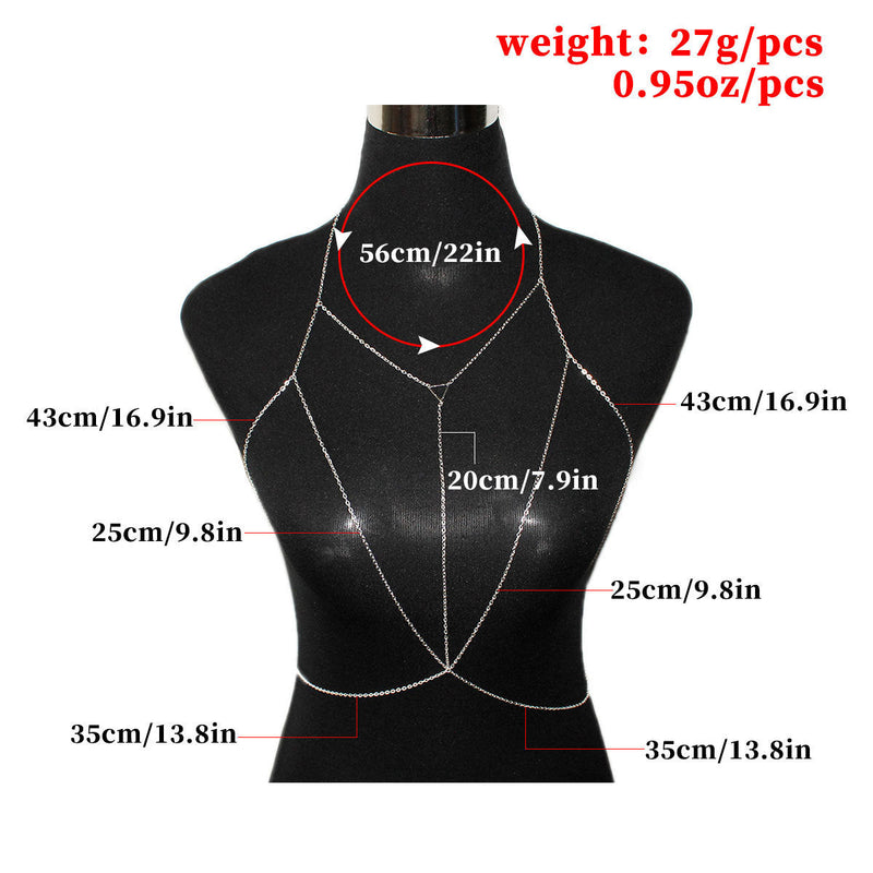 Sexy Chest Chain for Women Shiny Body Chain Jewelry