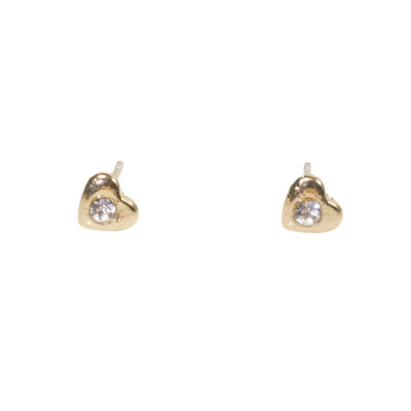 Rhinestone Heart Stud Earring